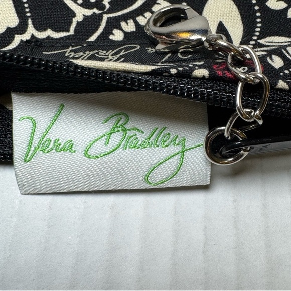 Vera Bradley Barcelona Pattern Zipper ID Key Ring Change Purse - Picture 3 of 6